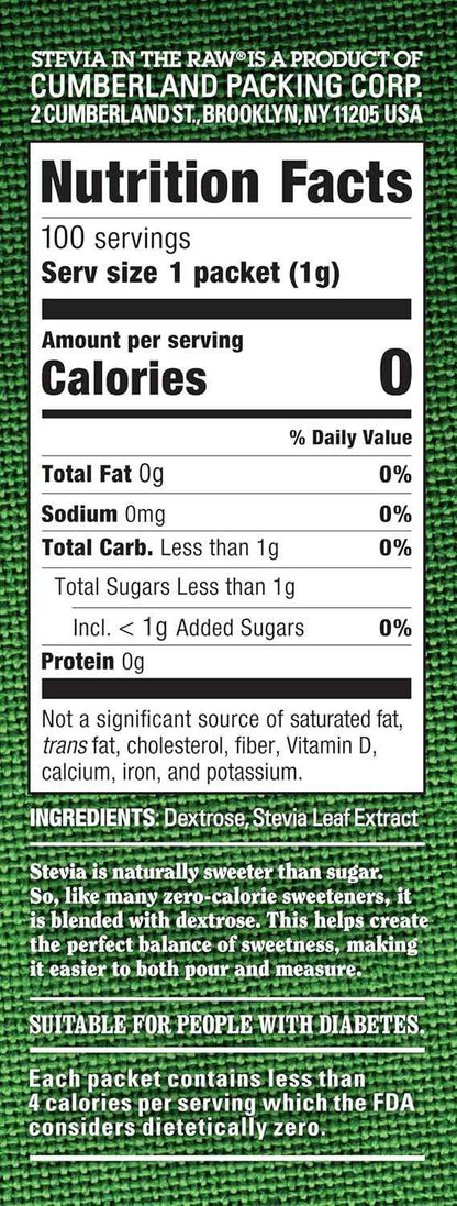 Stevia In The Raw Zero Calorie Packets – Steady Focus Companion for Home Office Coffee and Tea Breaks