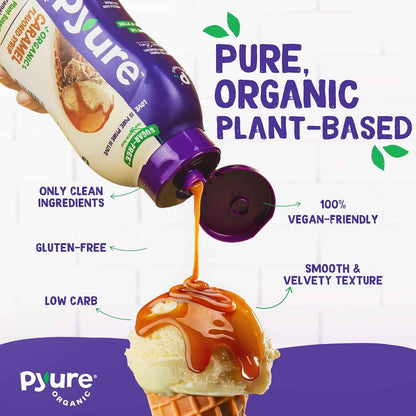 Pyure Organic Sugar-Free Caramel Syrup – Clean Label Topping for the Intentional Low-Carb Pantry