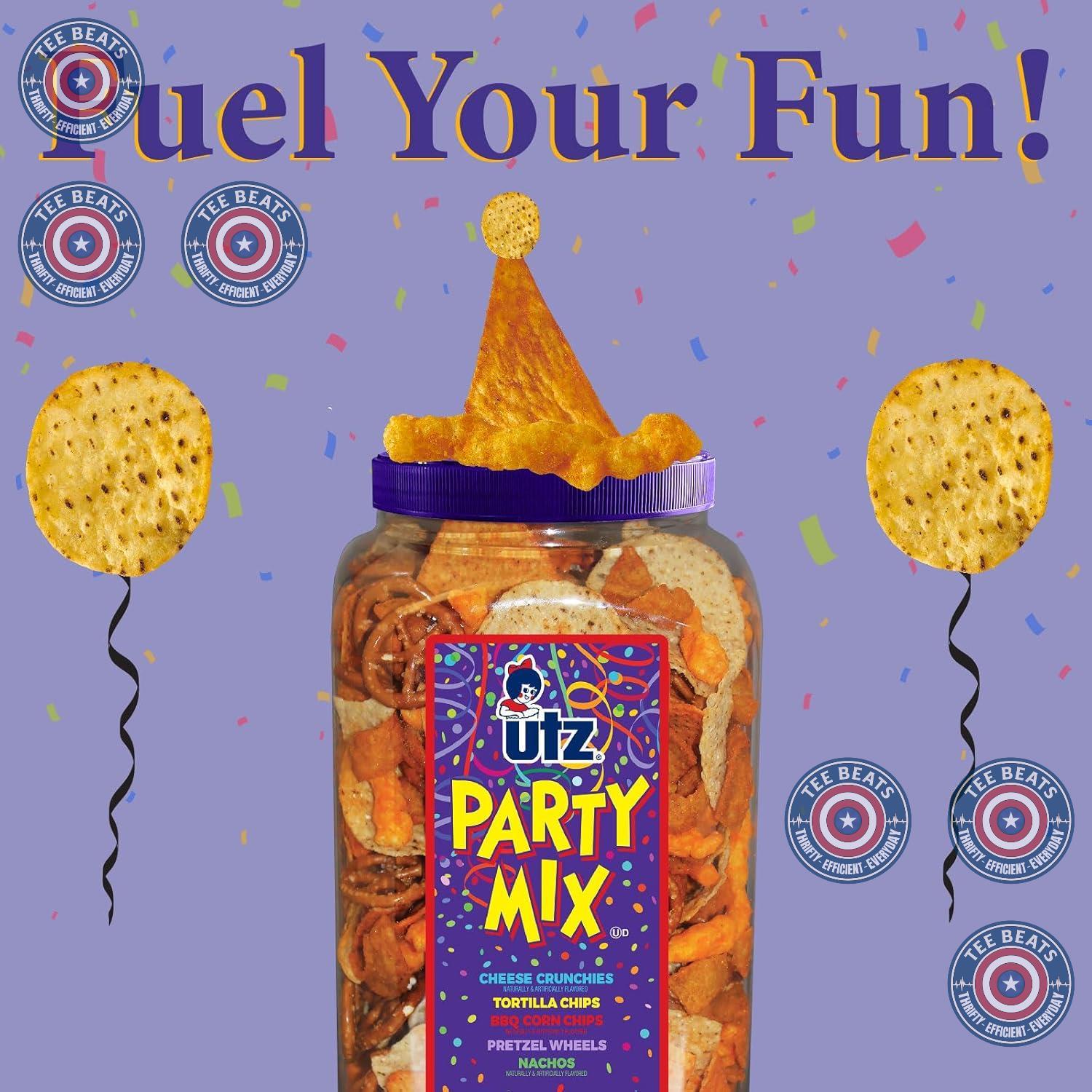 Utz 5-Component Snack Mix 26 oz - Travel-Ready Outdoor Snack for Picnics, Camping, and Tailgate Lots
