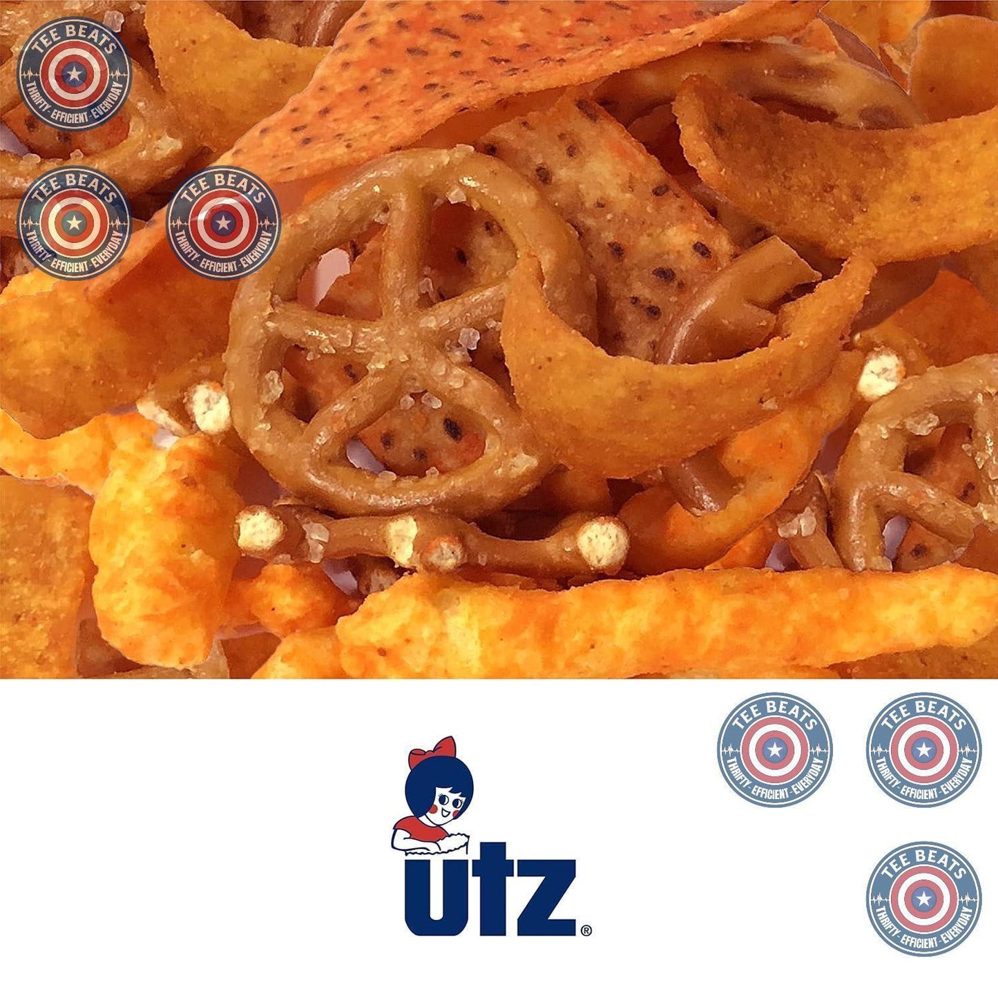 Utz 5-Component Snack Mix 26 oz - Travel-Ready Outdoor Snack for Picnics, Camping, and Tailgate Lots