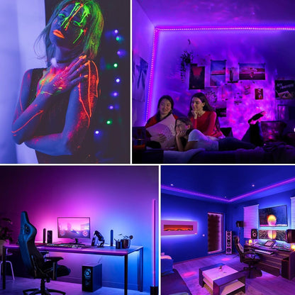 UV Black Light Strip Lights – Fun Housewarming and Holiday Gift for Party Hosts, Dimmable Glow Decor 5M to 20M