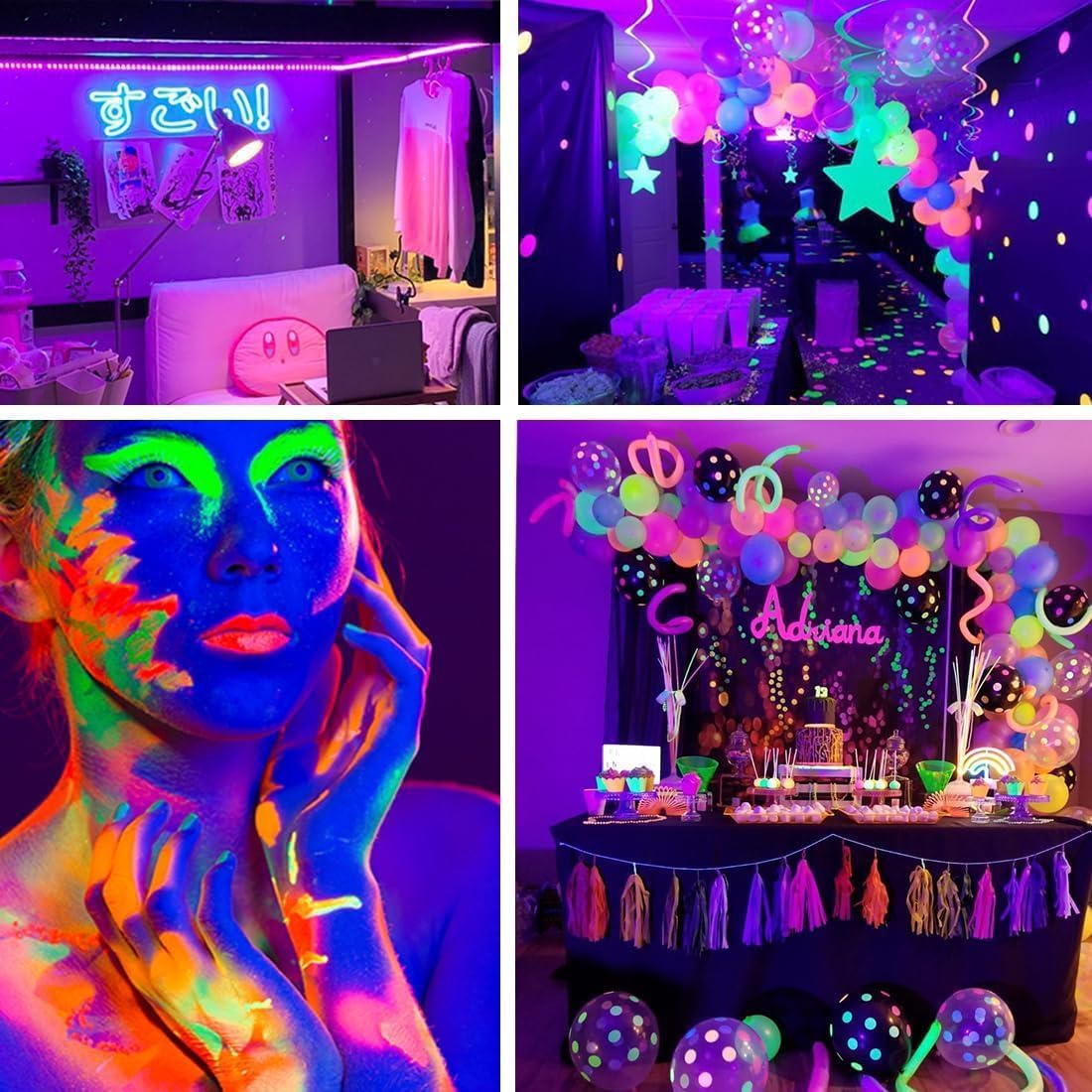 UV Black Light Strip Lights – Fun Housewarming and Holiday Gift for Party Hosts, Dimmable Glow Decor 5M to 20M