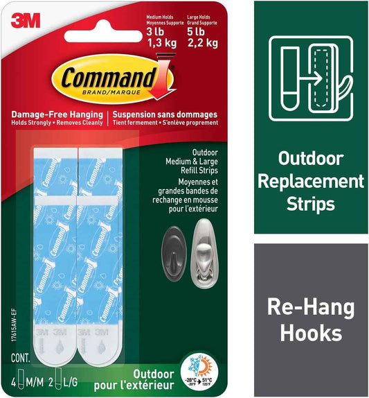 Command Outdoor Refill Strips – Damage-Free Hanging That Protects Siding and Rental Deposits