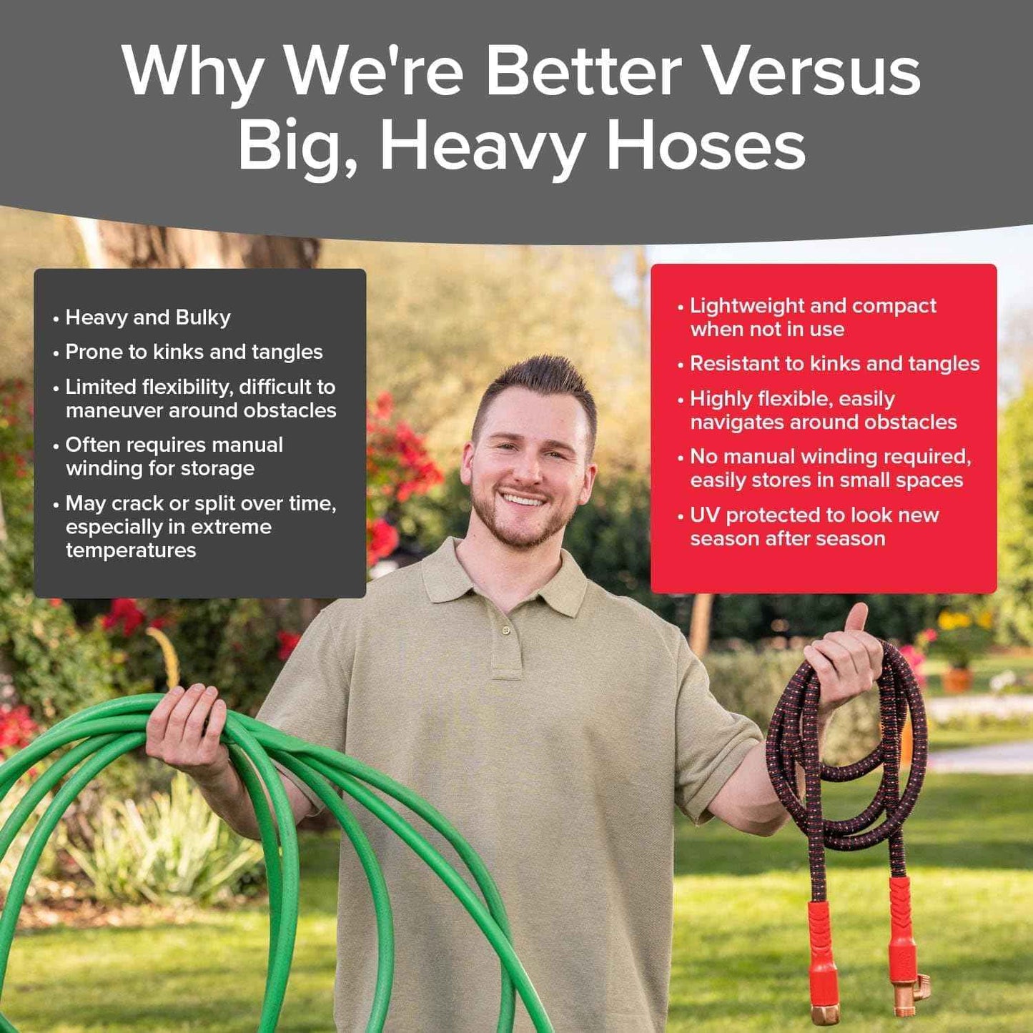 Pocket Hose Ballistic – 50 FT Expandable Garden Hose for Clutter-Free Patios and Small Yards