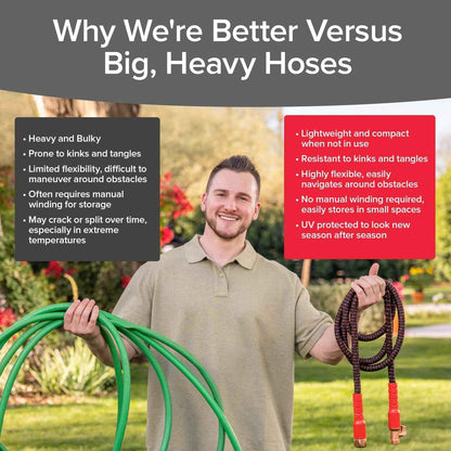 Pocket Hose Ballistic – 50 FT Expandable Garden Hose for Clutter-Free Patios and Small Yards