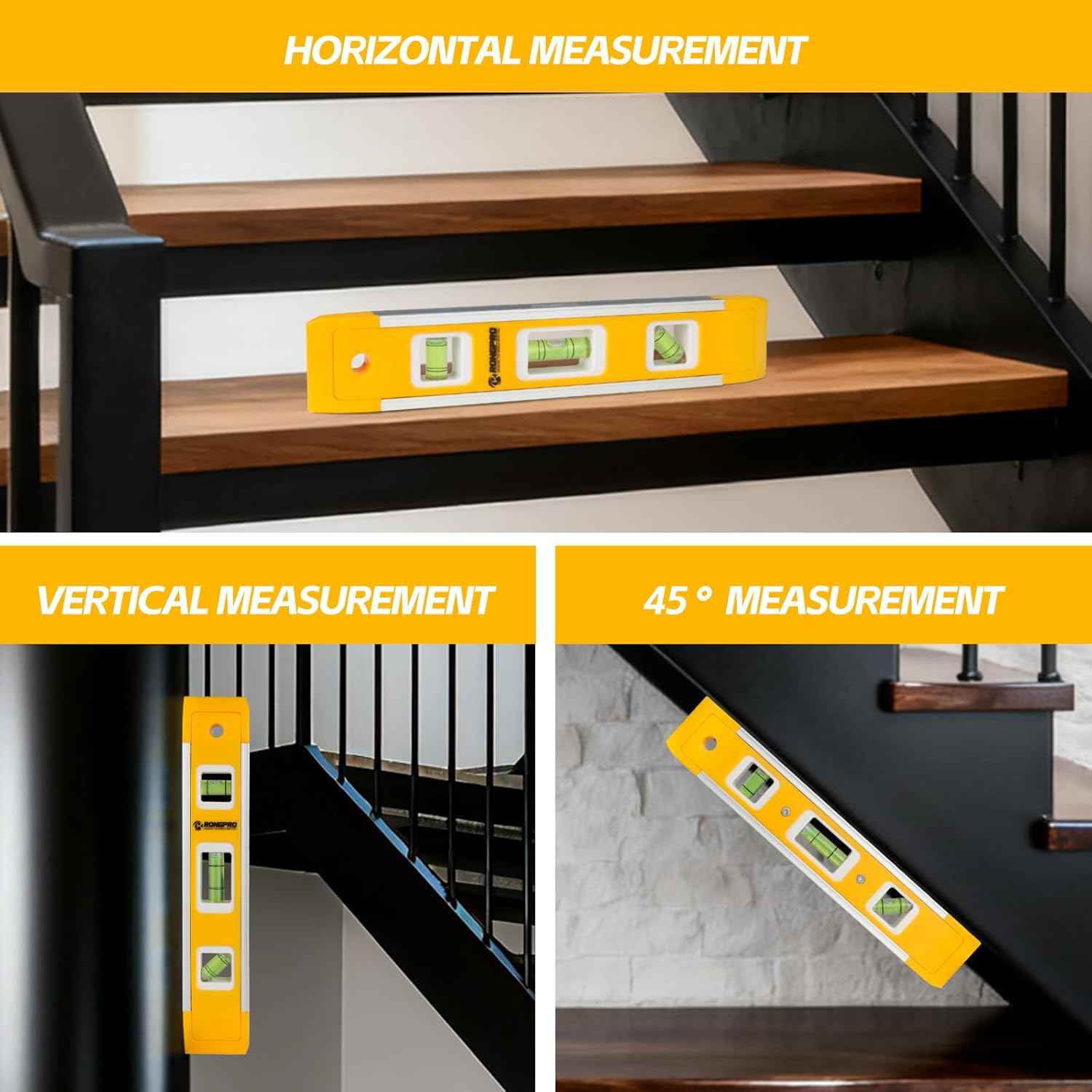WORKPRO 9 Inch Magnetic Torpedo Level – Hands-Free Mounting on Metal Studs Reduces Dropped Tool Risks on Ladders