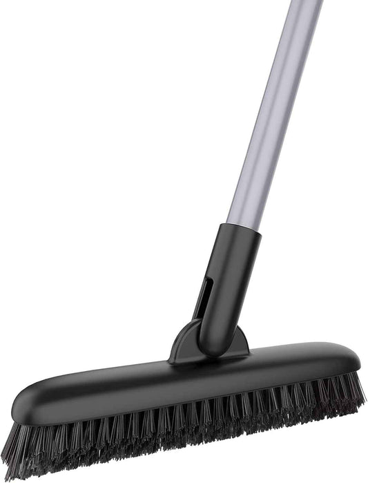 MR.SIGA Heavy Duty Grout Scrub Brush with Long Handle – Outdoor Pool Deck and Patio Tile Scrubber
