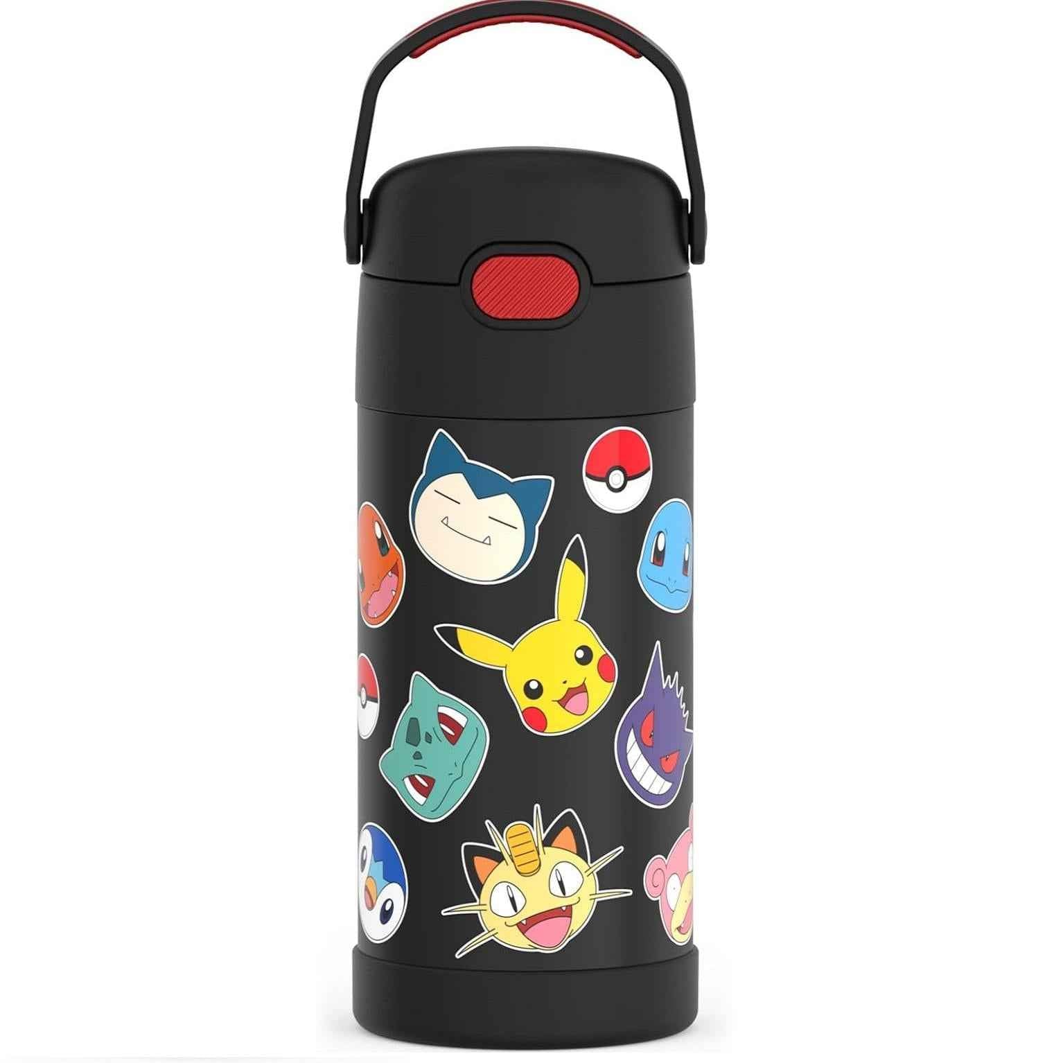 THERMOS FUNTAINER Stainless Steel Water Bottle with Straw - Holiday Gift Idea for Kids Who Love Bluey and Disney
