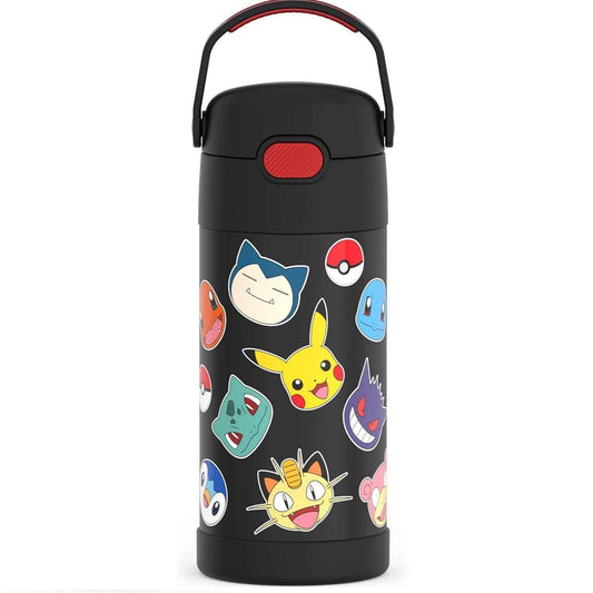 THERMOS FUNTAINER Stainless Steel Water Bottle with Straw - Holiday Gift Idea for Kids Who Love Bluey and Disney