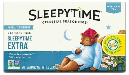 Celestial Seasonings Sleepytime Extra – Worry-Free Bedtime Tea for Senior Citizens, Caffeine-Free and Additive-Free Herbal Blend, 240 Count