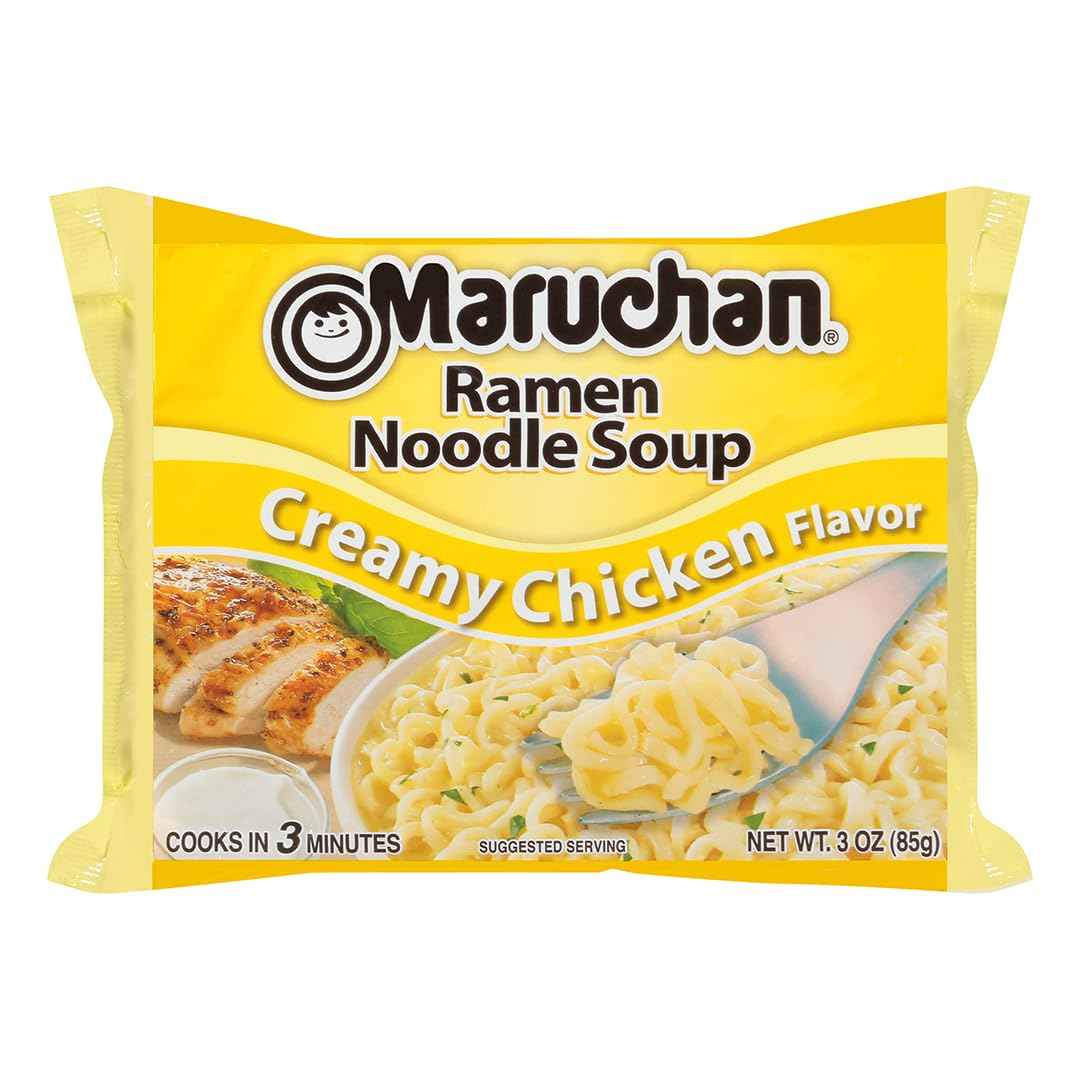 Maruchan Ramen Chicken, Instant Ramen Noodles Desk Lunch for Office, 3-Minute Ready to Eat Meals for Busy Workdays (24 Count)