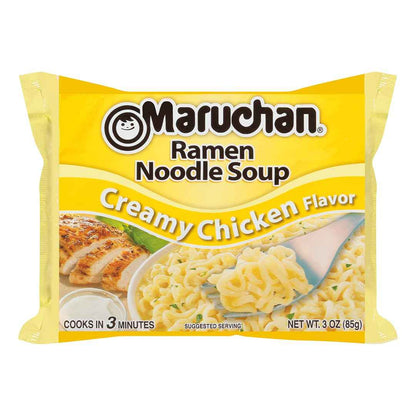 Maruchan Ramen Chicken, Instant Ramen Noodles Desk Lunch for Office, 3-Minute Ready to Eat Meals for Busy Workdays (24 Count)