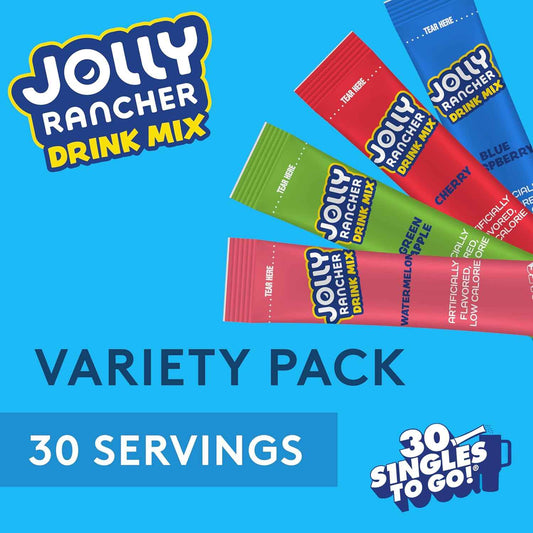 Jolly Rancher Singles To Go Powdered Drink Mix – Lunch Box Water Flavoring for Kids' School Lunches, Zero Sugar Variety Pack