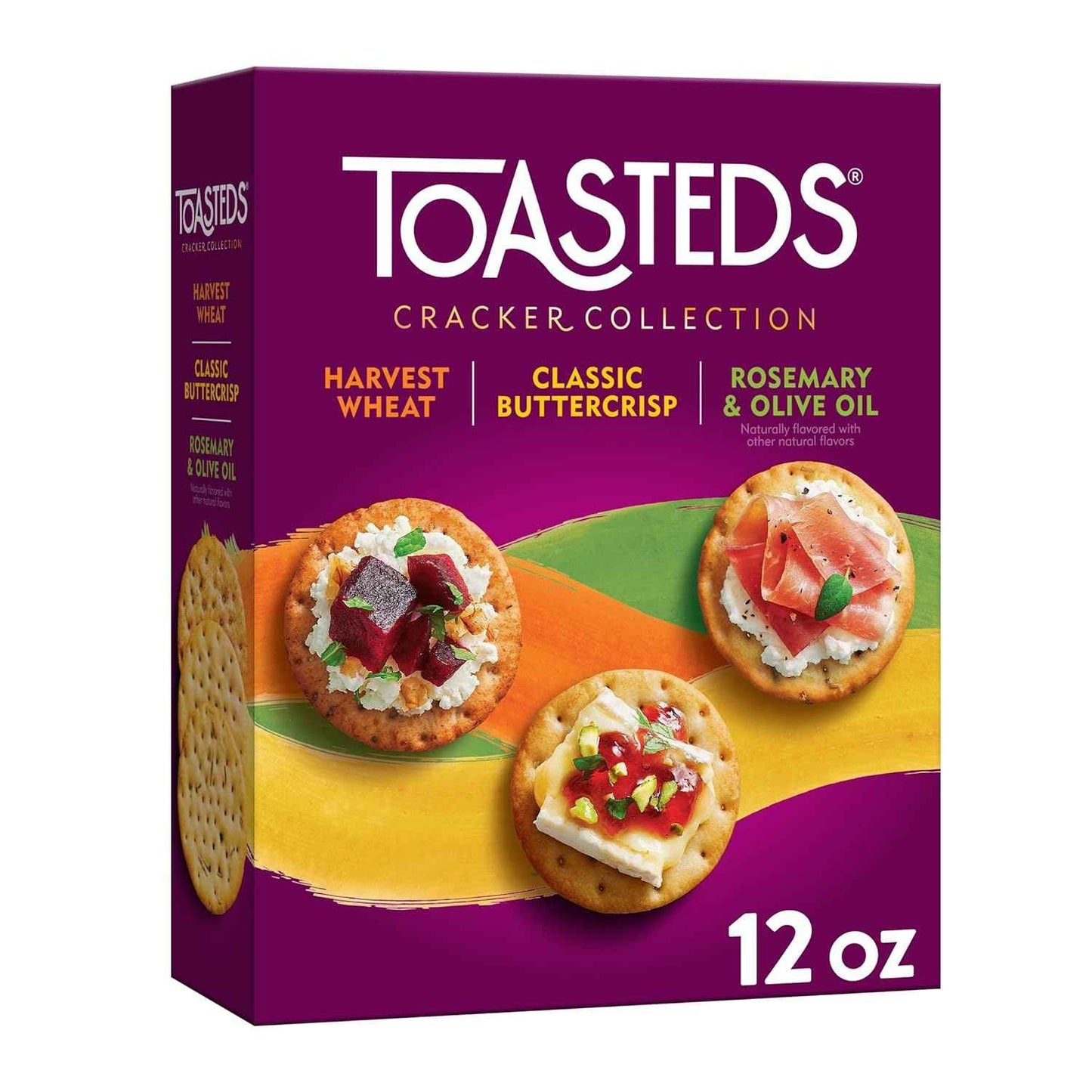 Toasteds Cracker Collection – Patio Entertaining Cracker Variety for Outdoor Cheese Boards, 12oz