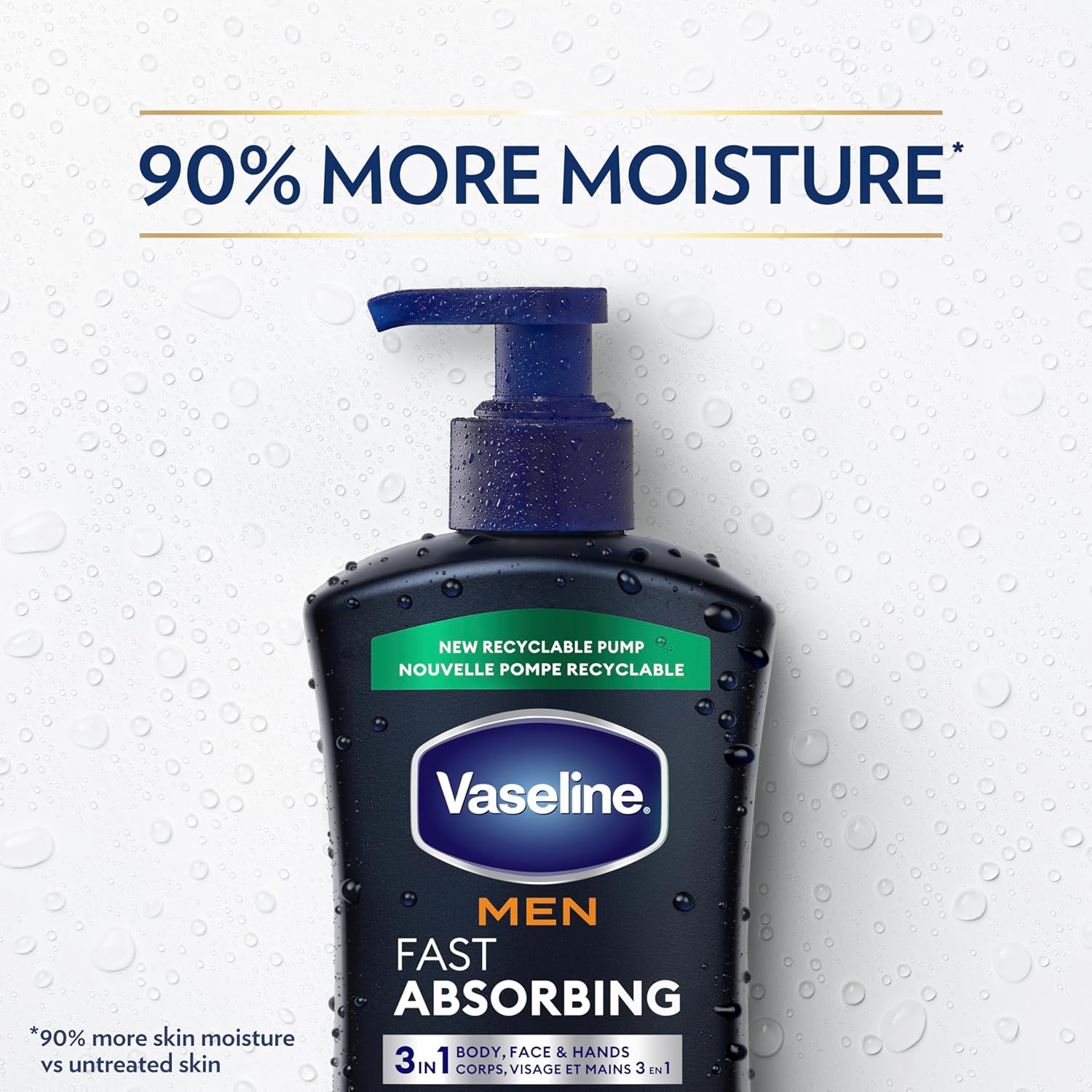 Vaseline Men's Body Lotion – Truck Cab and Work Vehicle Essential for Drivers with Cracked Skin, Non-Greasy Fast-Absorbing Formula