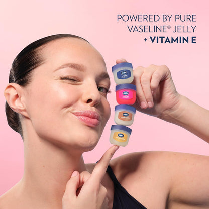 Vaseline Rosy Tinted Mini Lip Balm 2 ct – Self Care Essential for Bath Time and Wind Down Routine, Petroleum Jelly Lip Therapy