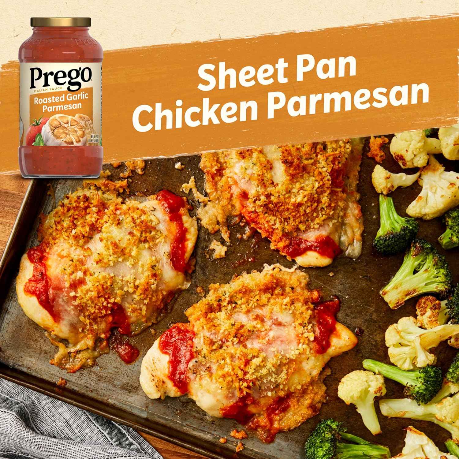 Prego Pasta Sauce Roasted Garlic & Herbs 24 oz – Quick Weeknight Dinner Shortcut for Busy Cooks