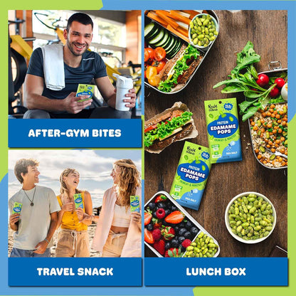 Crunchy Roasted Edamame Beans – Travel Friendly Protein Snack for Road Trips, 10 Single Serve Packs