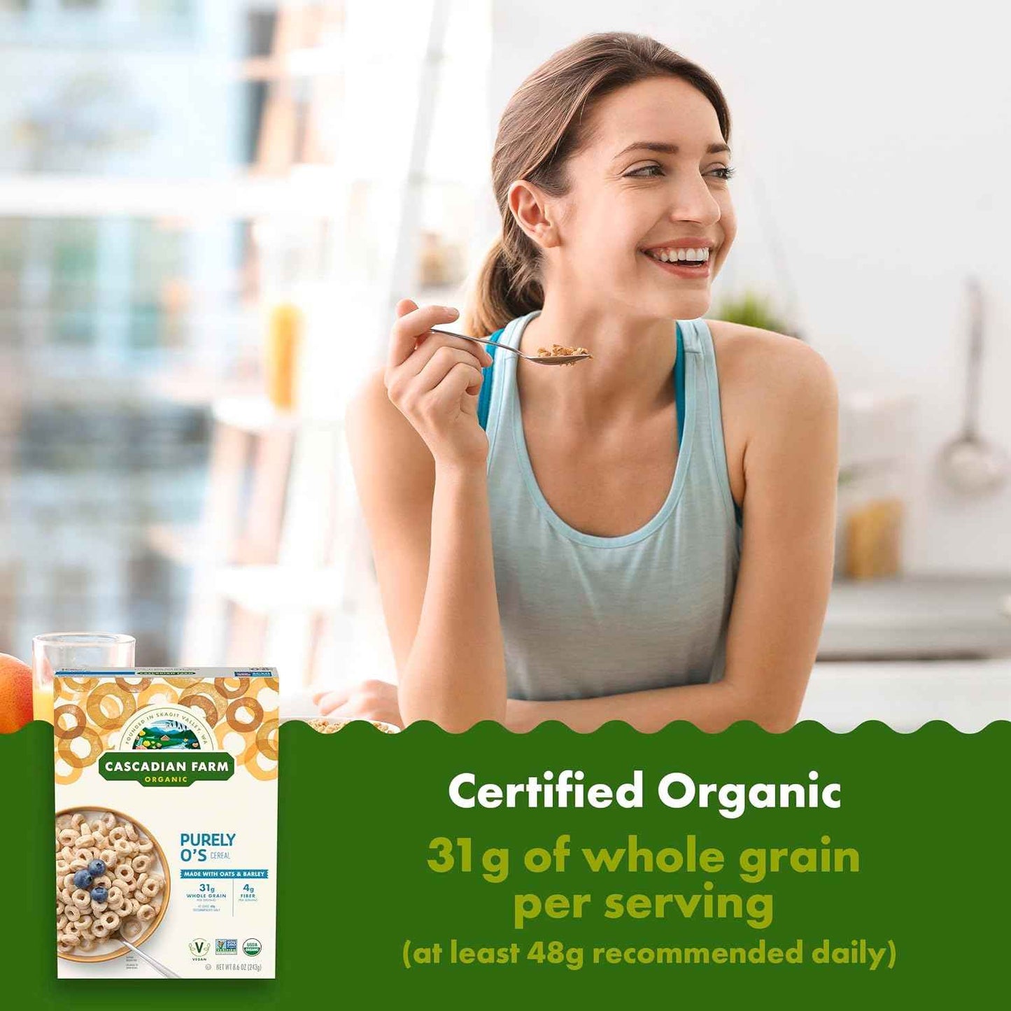 Cascadian Farm Organic Purely O's Cereal – Grab-and-Go Snack for the Office Pantry