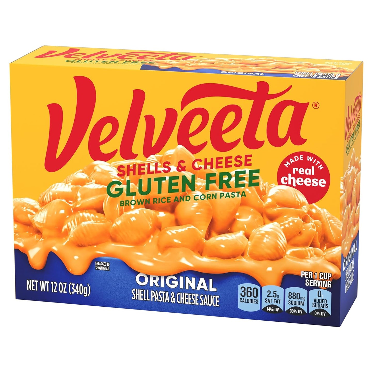 Velveeta Gluten Free Shells & Cheese, Safe School Lunch for Celiac Kids, 12 oz Box