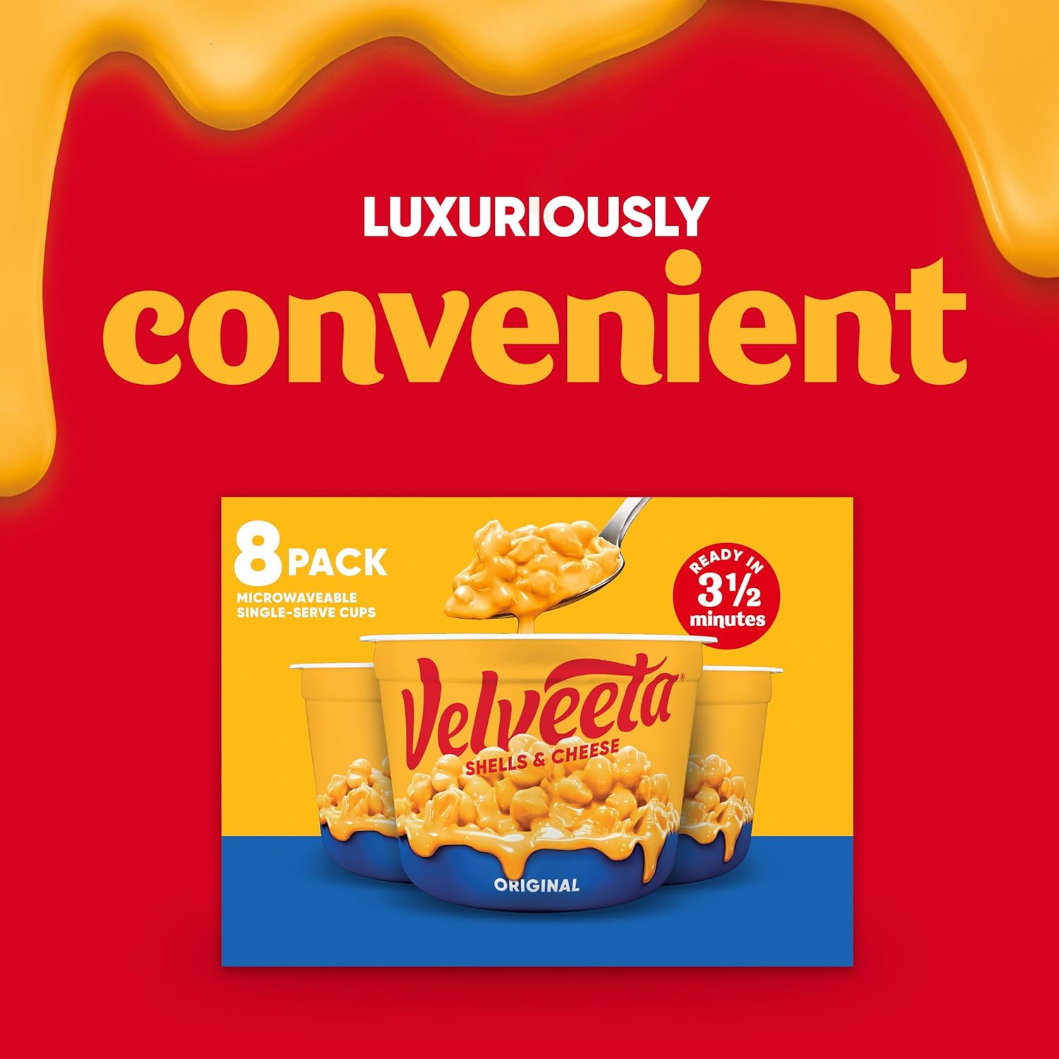 Velveeta Shells & Cheese Original Microwaveable Cup – Kid-Friendly Lunchbox Pasta for Picky Eaters, 2.39 oz Single-Serve