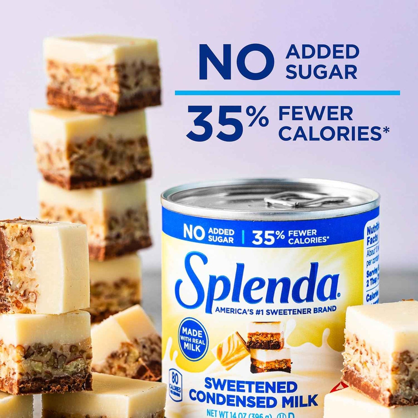 SPLENDA No Sugar Added Condensed Milk – Guilt-Free Coffee Sweetener for Weight Management Routines, 14 oz