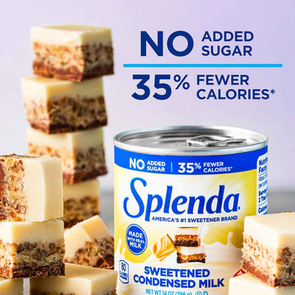 SPLENDA No Sugar Added Condensed Milk – Guilt-Free Coffee Sweetener for Weight Management Routines, 14 oz