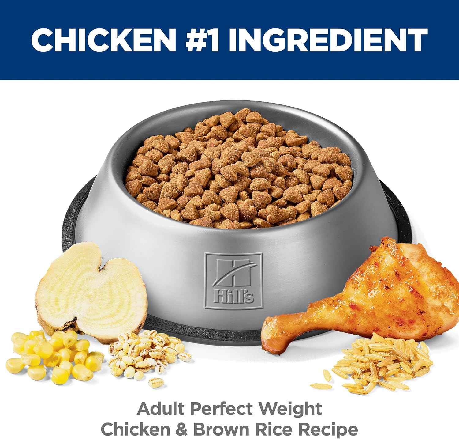Hill's Science Diet Adult Perfect Weight Dry Dog Food, Chicken & Brown Rice, 25 lb. Bag – Trusted Natural Recipe for Family Dining Space Feeding Areas