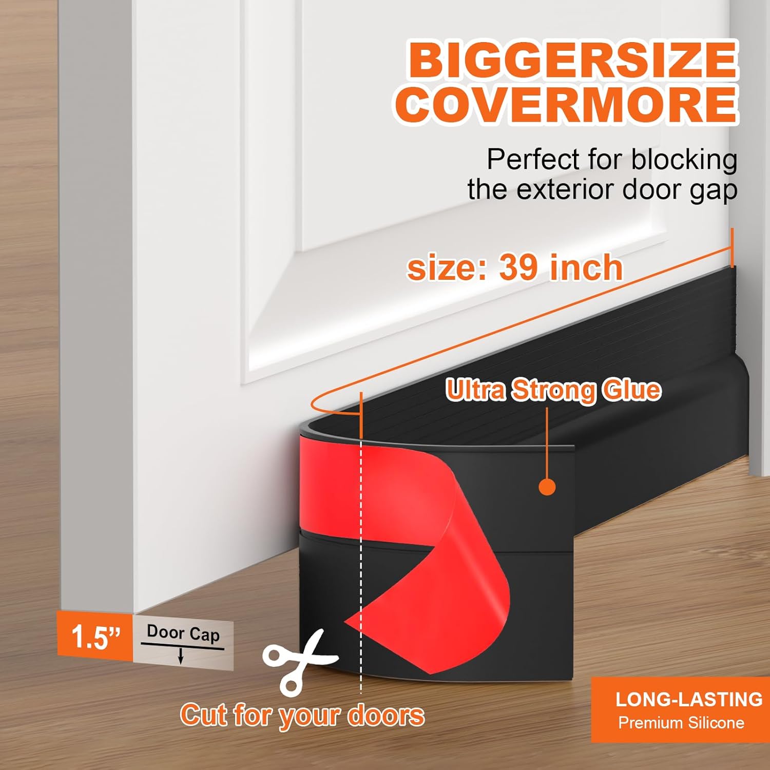 VibraGate Door Draft Stopper – Garage Entry Weather Barrier, All-Season Wind and Rain Blocker