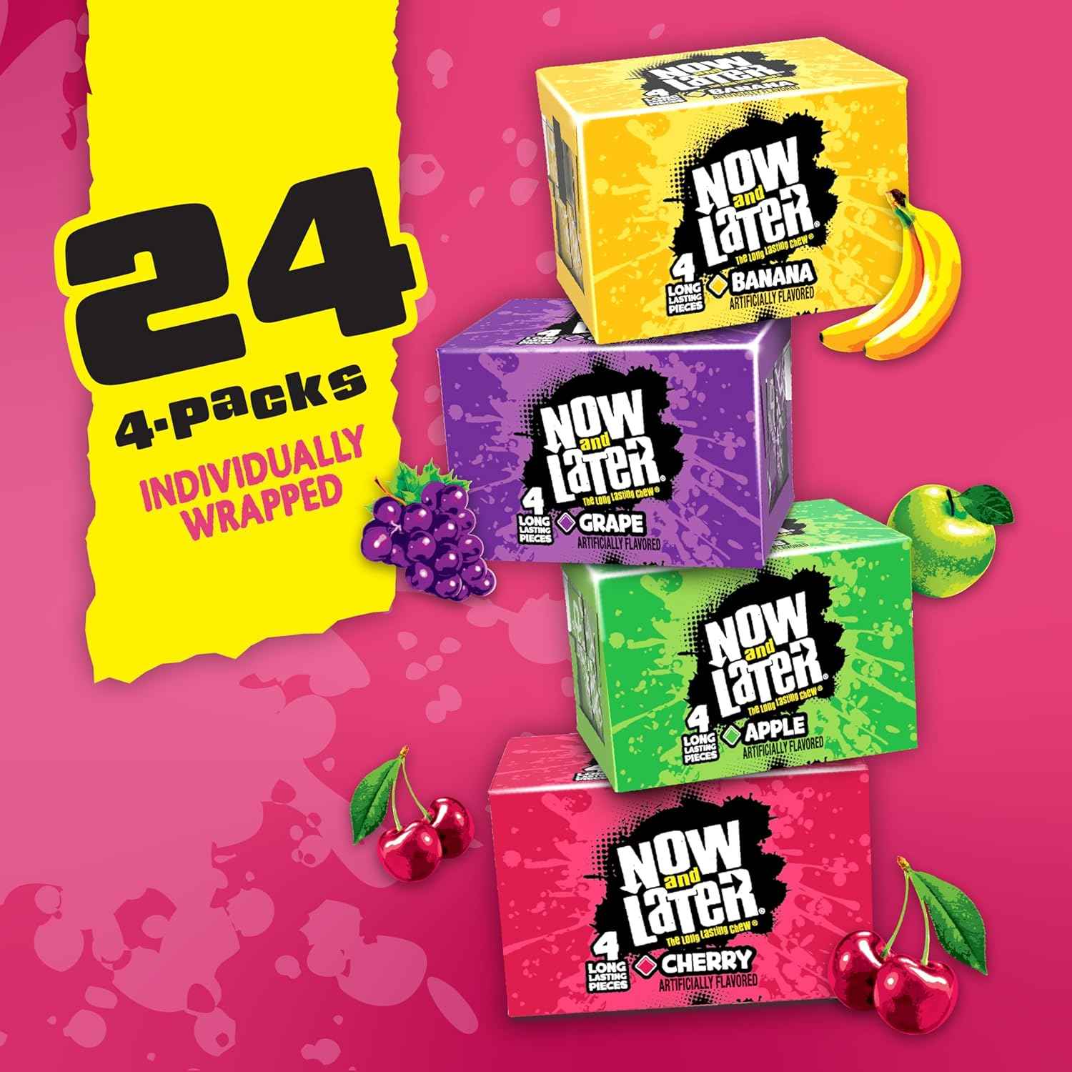 Now and Later Candy, Original Chewy Mix – Portable Individually Wrapped Snack for Camping Trips and Picnic Baskets