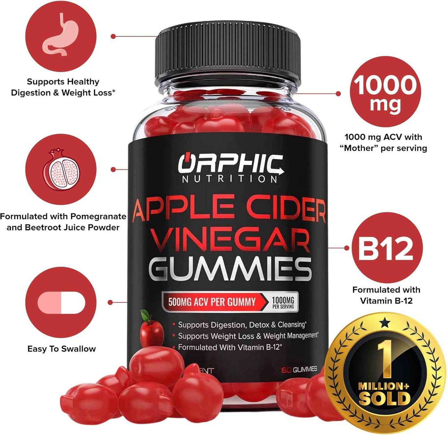 ORPHIC NUTRITION Apple Cider Vinegar Gummies – Clean-Lined Counter Staple for Intentional Wellness Routines