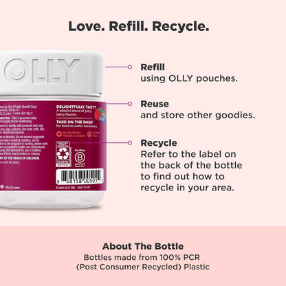 OLLY Women's Multivitamin Gummy – Clean Label Daily Vitamin for Intentional Routines, 90 Count