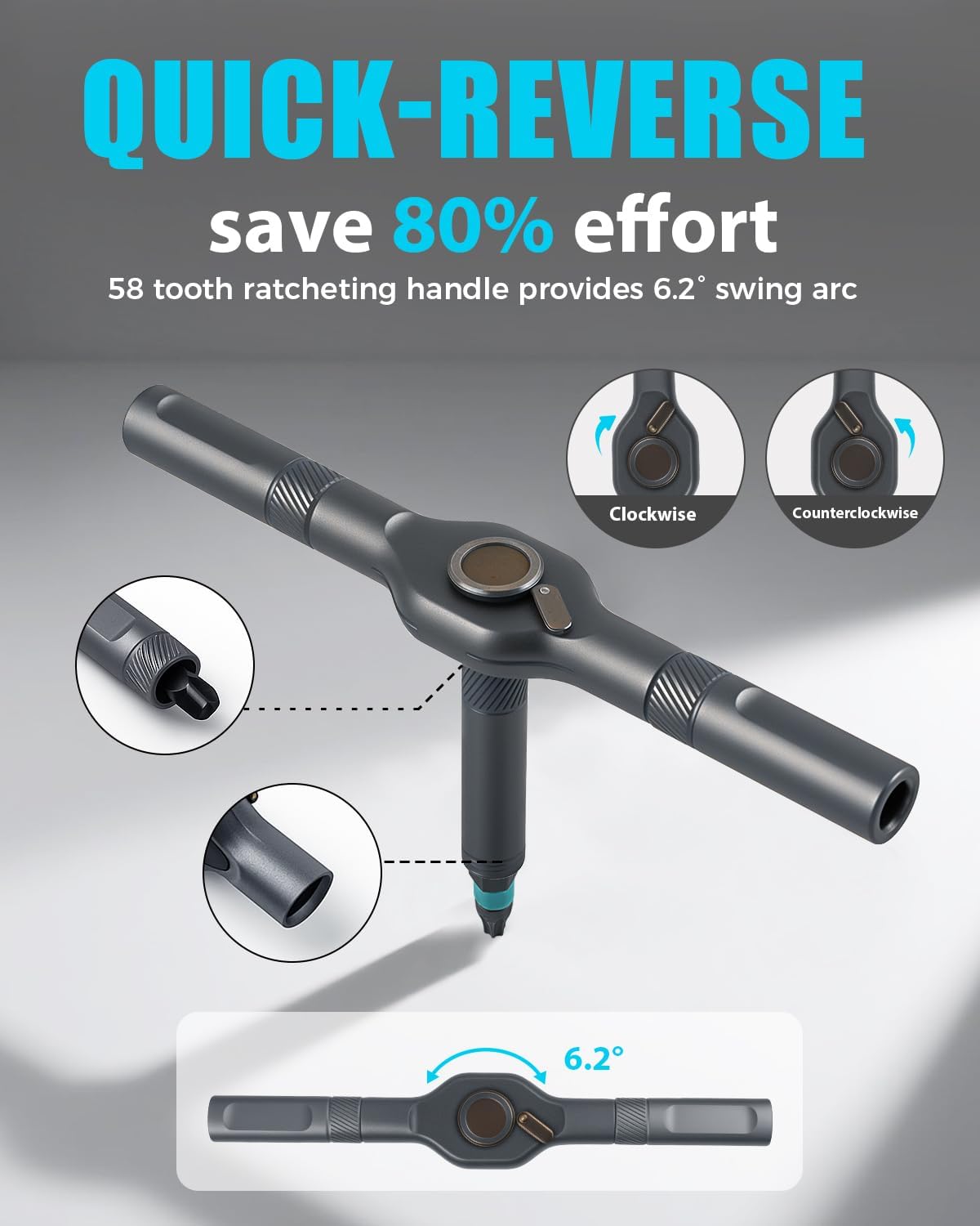 VMAN Ratchet Screwdriver Set – Clutter-Free Tool Drawer Solution, Single Compact Multi-Driver