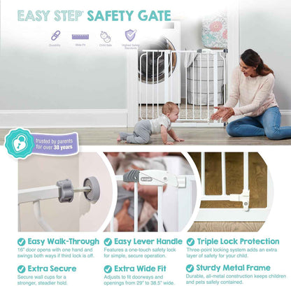 Regalo Baby Gate with Door – Thoughtful Baby Shower Gift for New Parents, Pressure Mounted Safety Gate for Stairs and Doorways