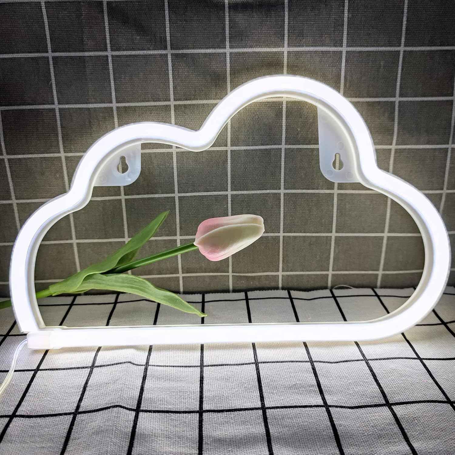 LUCIFER Cloud Neon Sign – Thoughtful Birthday Gift for Her and Teen Girls, Battery Powered LED Wall Light for Bedroom Reveal Surprise