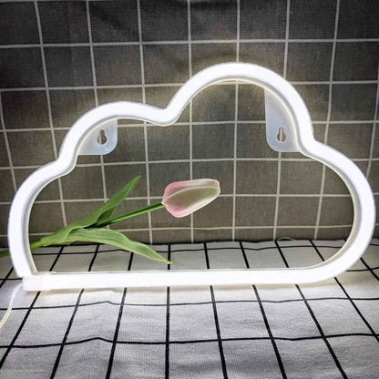 LUCIFER Cloud Neon Sign – Thoughtful Birthday Gift for Her and Teen Girls, Battery Powered LED Wall Light for Bedroom Reveal Surprise
