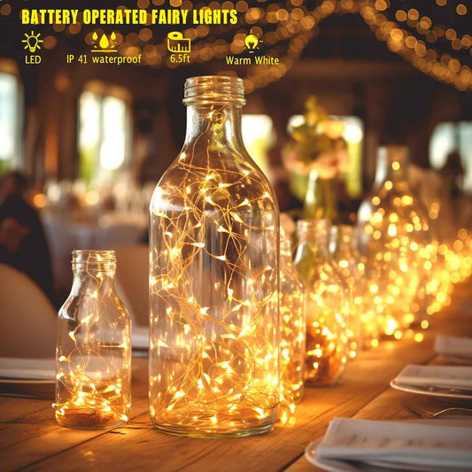 Brightown Silver Wire Fairy Lights – Minimalist Bedroom Decor with Invisible Cord Design