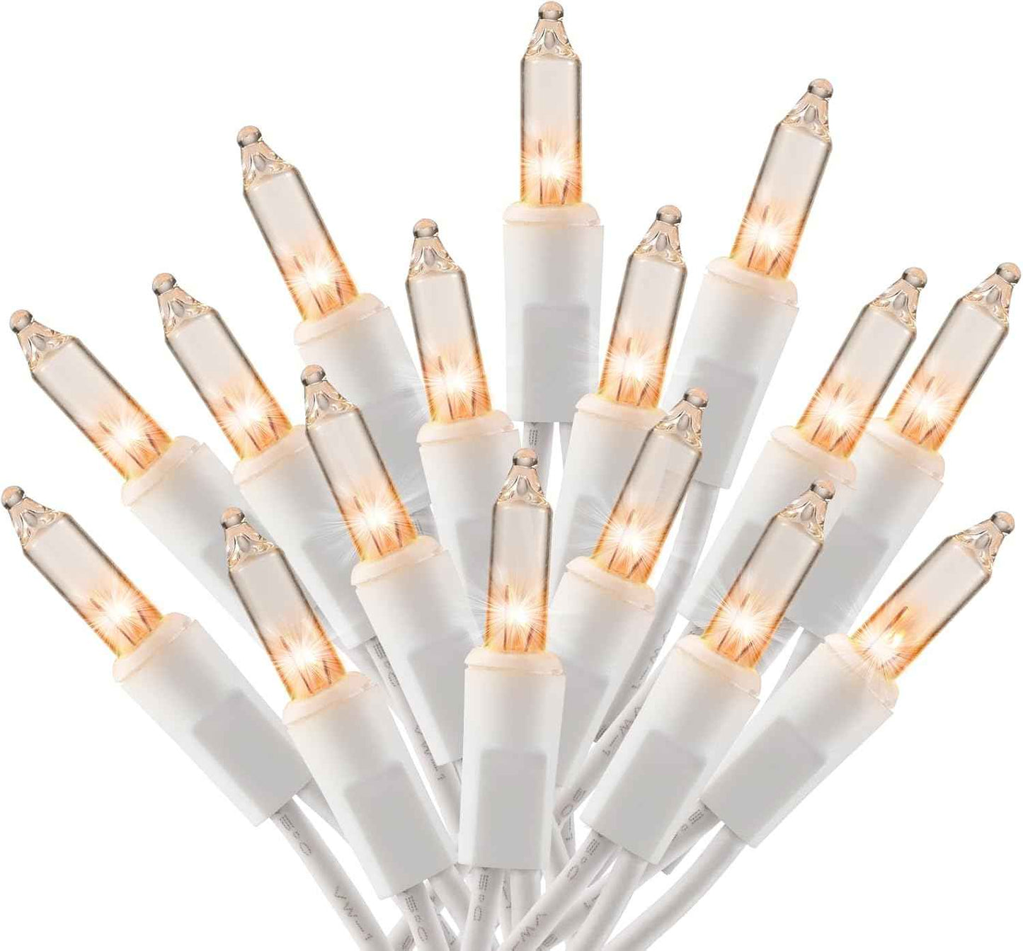 Brightown UL Certified Outdoor Mini Lights 50 Count White Cord – Connectable 2700K Strand for Camping Setup, Patio Dining & Backyard Decor
