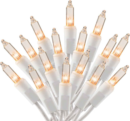 Brightown UL Certified Outdoor Mini Lights 50 Count White Cord – Connectable 2700K Strand for Camping Setup, Patio Dining & Backyard Decor