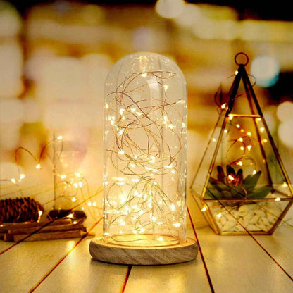 LUMIO Portable Fairy Lights 2-Pack for Patio and Camping – Battery Operated Silver Wire LED String Lights 16.4ft Warm White, No Outlet Needed