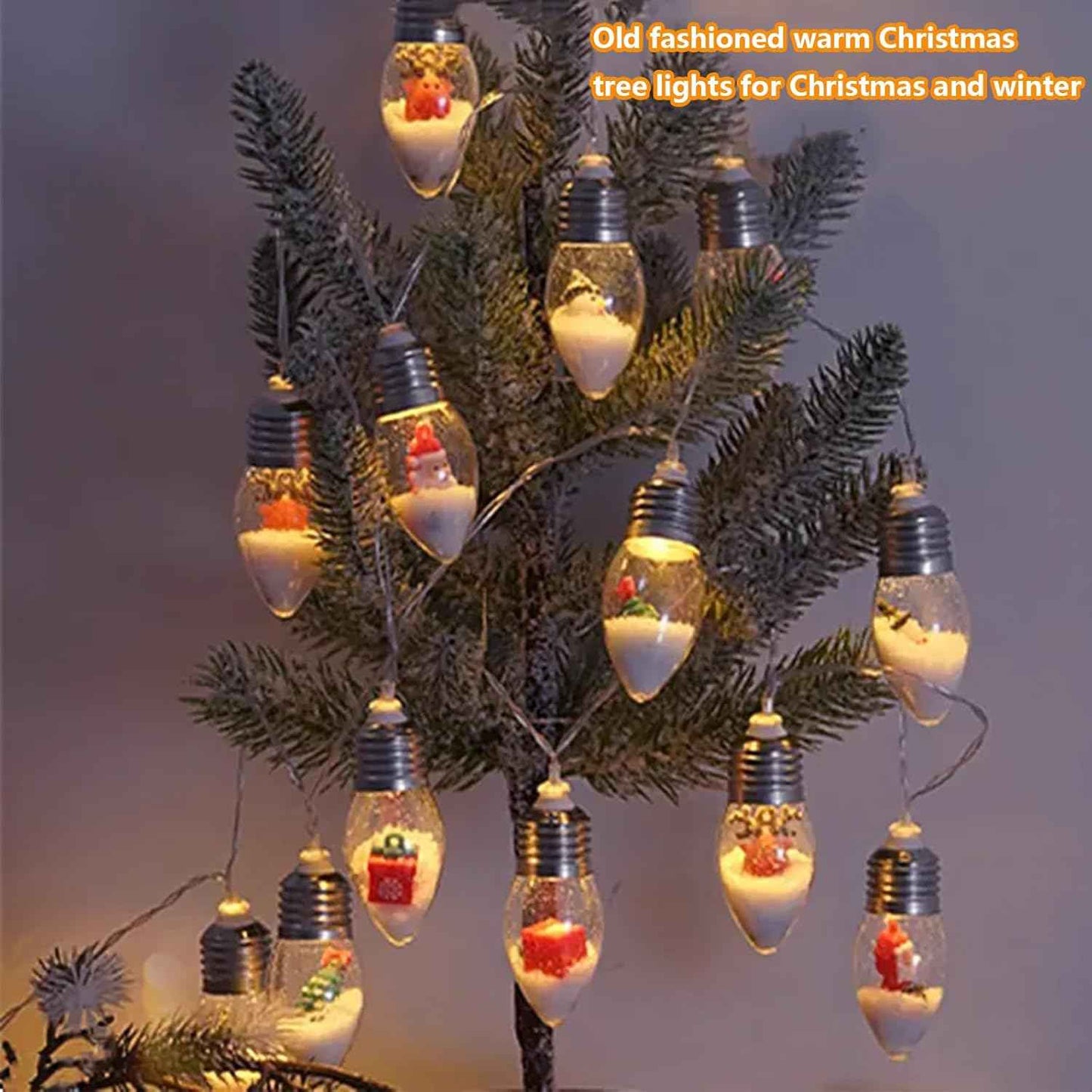 Aomike LED Snow Globe Lights – Affordable Stocking Stuffer and Secret Santa Present, 6.8ft Battery String Warm White