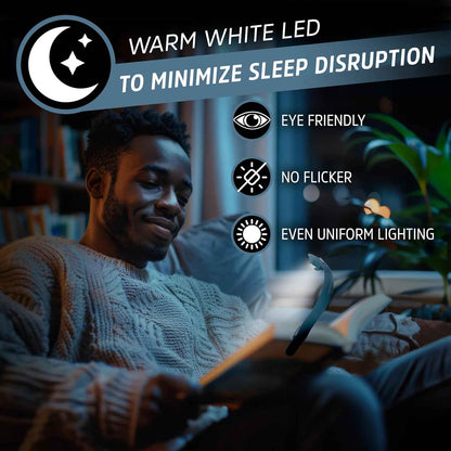 Energizer Flex-R LED Book Light – Clean Design Bedside Lamp, Neutral Clip-On Light for Uncluttered Spaces