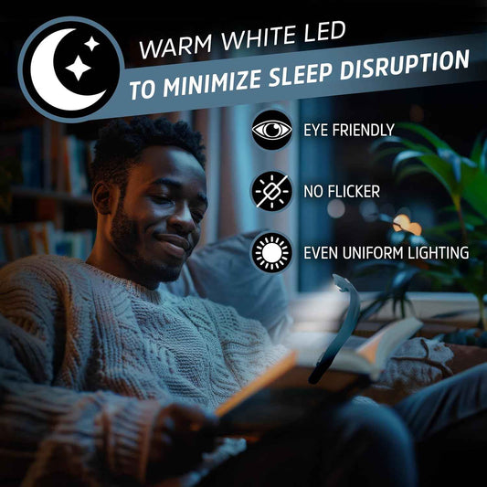 Energizer Flex-R LED Book Light – Clean Design Bedside Lamp, Neutral Clip-On Light for Uncluttered Spaces