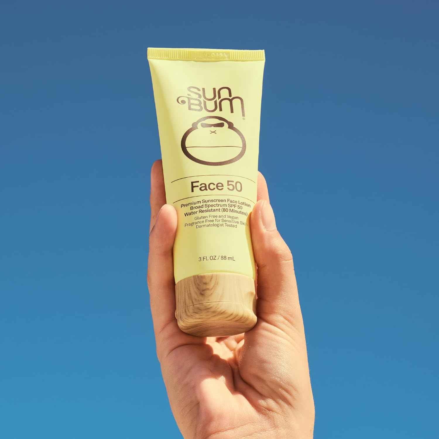 Sun Bum SPF 50 Face Lotion - Carry On Tropical Vacation Sun Care - TSA Compliant 3 oz Travel Size