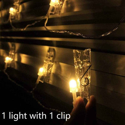 Dopheuor Photo Clip String Lights – Safe Nursery Wall Decor with Battery Powered LED Glow