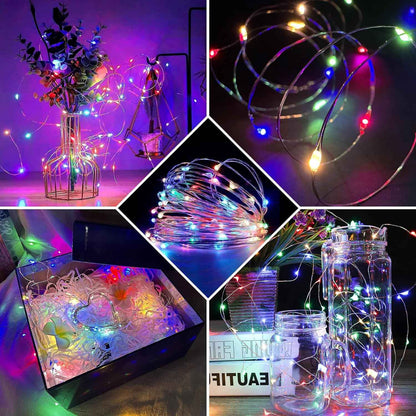 Aurora Glow Starry String Lights 20 LED Twinkle Lights Battery Powered for Window Accent Lighting and Shelf Styling