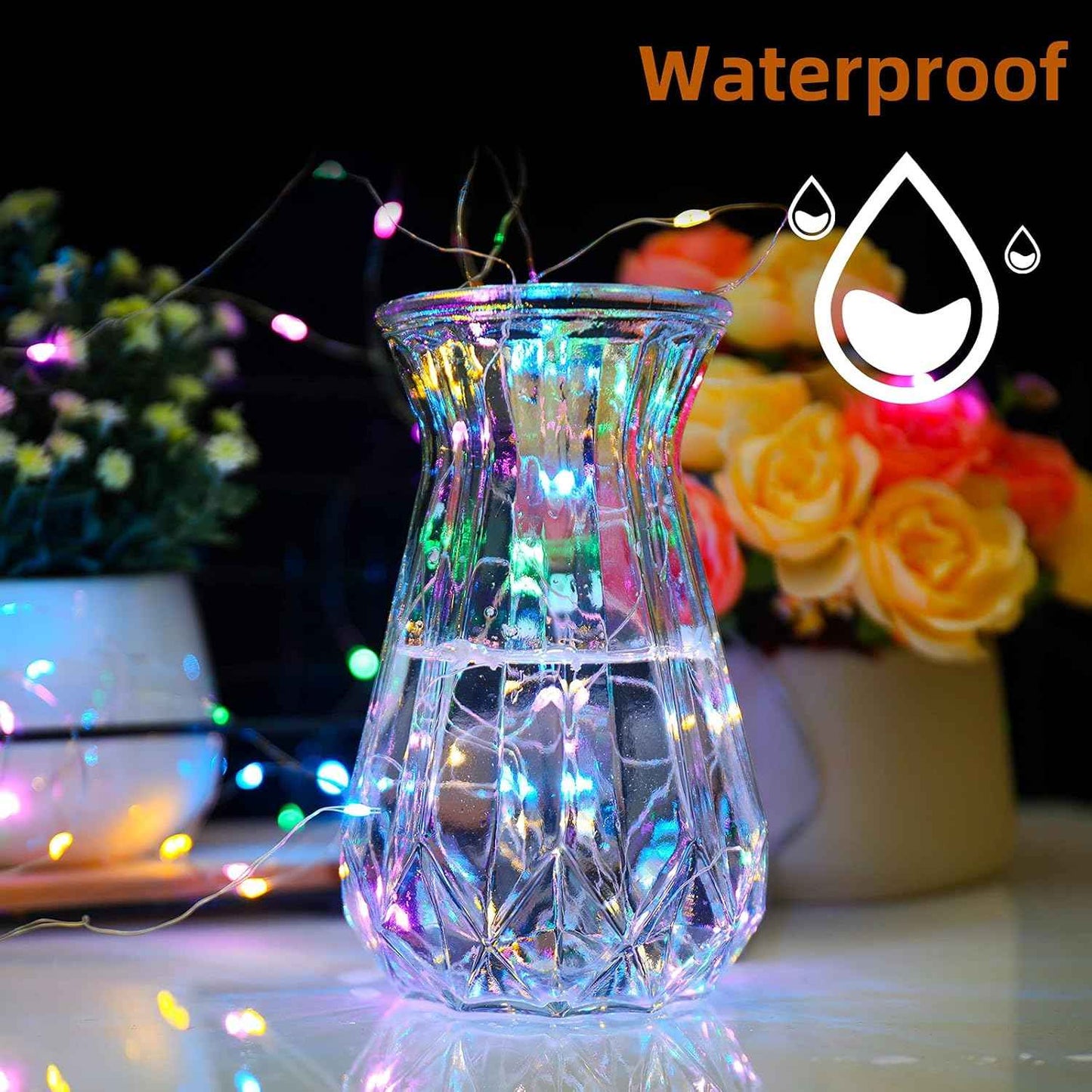Mandiq 4 Pack Fairy Lights Battery Operated as Birthday Gift for Her, 10ft Multicolor String Lights for Cozy Room Surprise