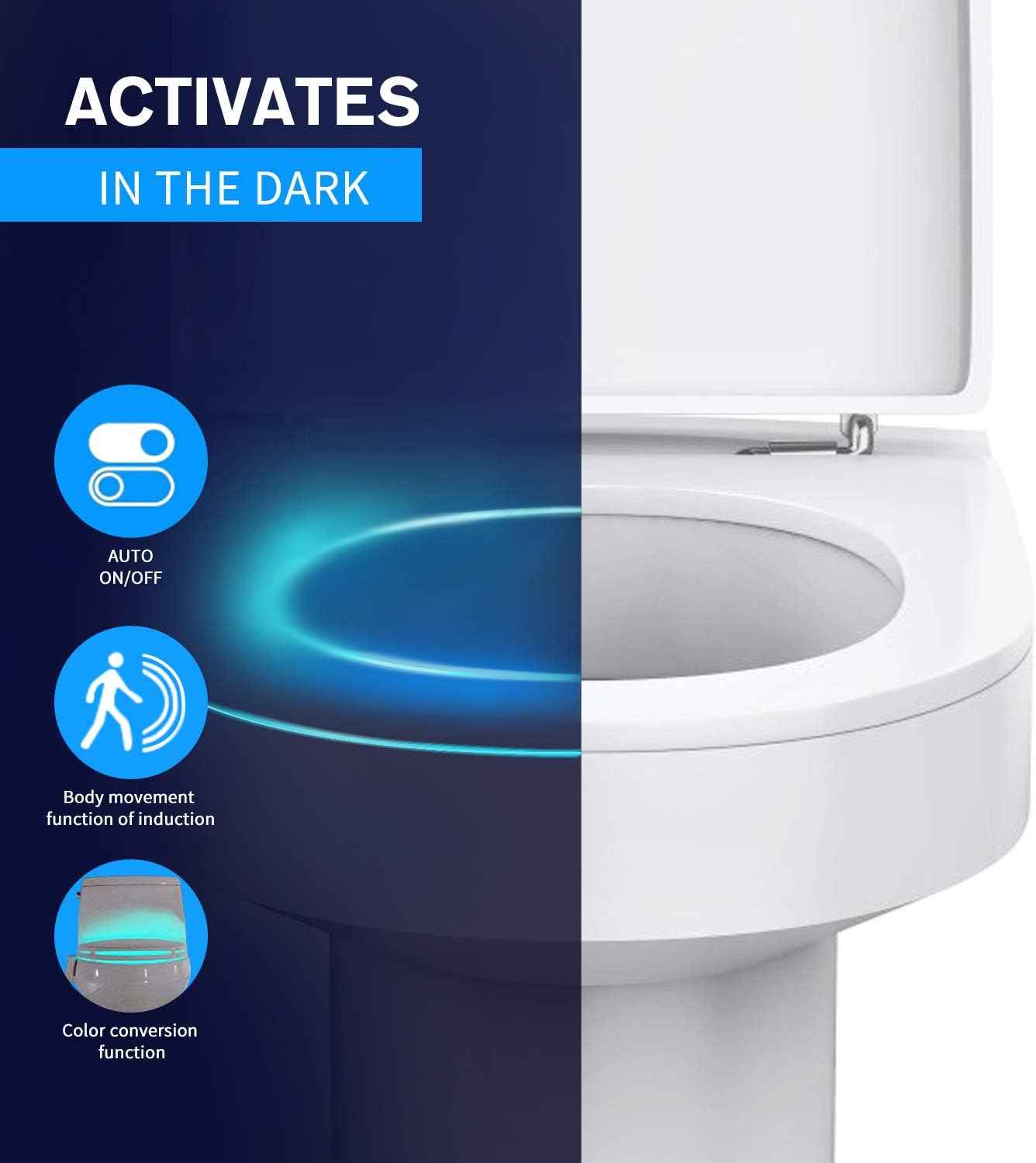 LumiPals Toilet Night Light – Fall Prevention Night Light for Elderly, Motion Activated Bathroom Safety LED