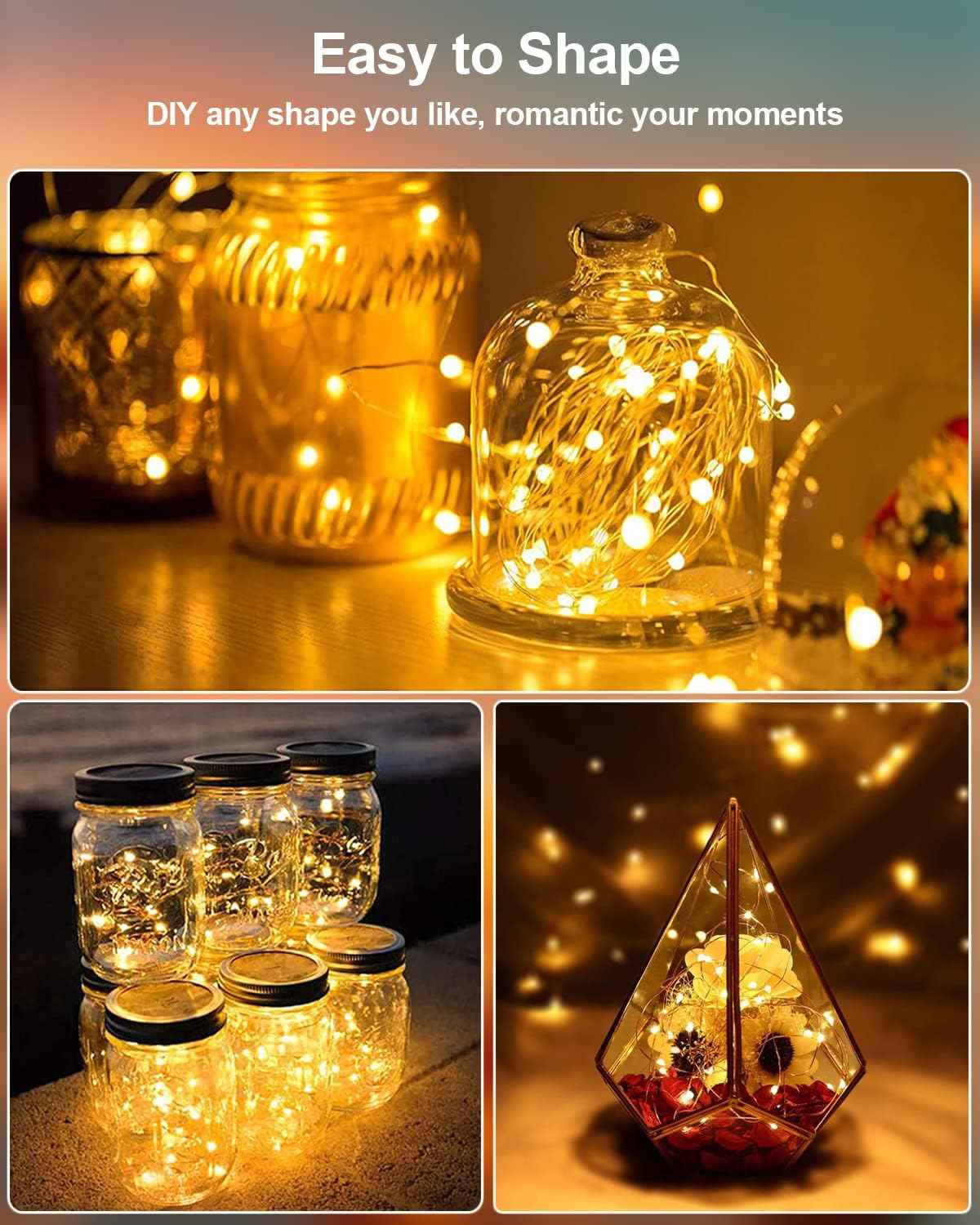 Brightown Fairy Lights Battery Operated – Clean Design Mini LED Lights 20 Pack for Intentional Home and Capsule Decor, Warm White