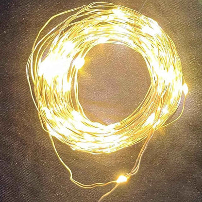 Luminara Minimalist Fairy Lights - 3.3ft 10 LED Slim Silver Wire Battery String Lights for Clean, Uncluttered Home Styling, Warm White and Cool White Options